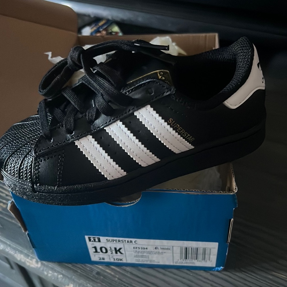 Black Shell Toe Adidas kids